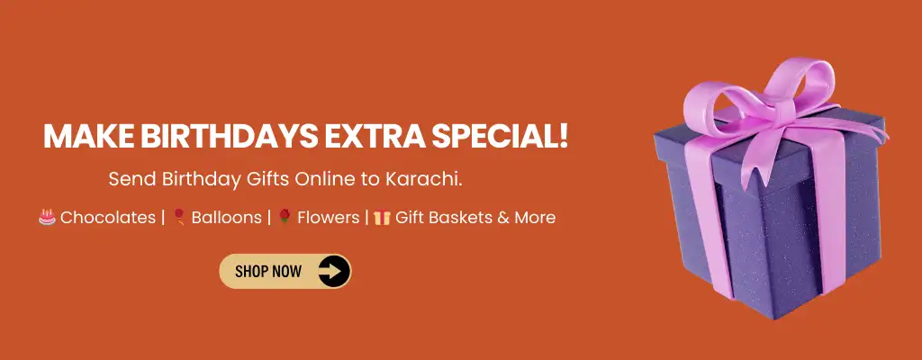 Same-Day Birthday Gift Delivery in Karachi – Cakes, Flowers, Balloons, & Many More Surprises. Send birthday gifts to Karachi with same-day delivery – cakes, flowers, balloons, and more surprises.