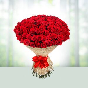 Send to Karachi:Special 100 Red Roses Flowers Bouquet