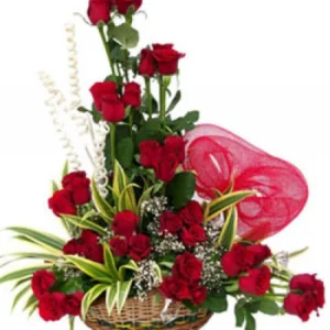 40 red roses basket for online delivery in Karachi – perfect for romance, Mother's Day, Father's Day, or any celebration