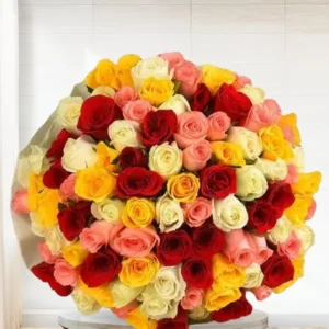 Medley Roses Bouquet: Vibrant mixed roses with online delivery to Karachi.