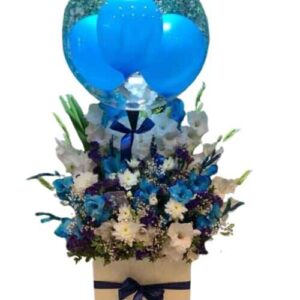 karachi online delivery: Blue Theme Floral Balloons