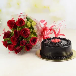 bouquet with cake combo: Same day delivery karachi.