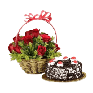 Sweet Combo: Basket and Cake.Same delivery karachi Order Now!