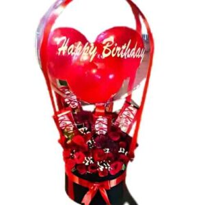 Online delivery Karachi - KitKat and floral balloon arrangement