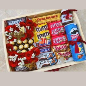 Chocolate Fantasy Basket with chocolates and snacks. Same day online delivery in Karachi. Order now!