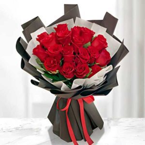 Black silk bouquet, send flowers to Karachi with same-day online delivery