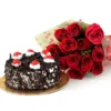 12 red roses and black forest cake combo – perfect gift with delivery in Karachi