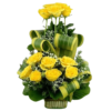 12 Yellow Roses Basket