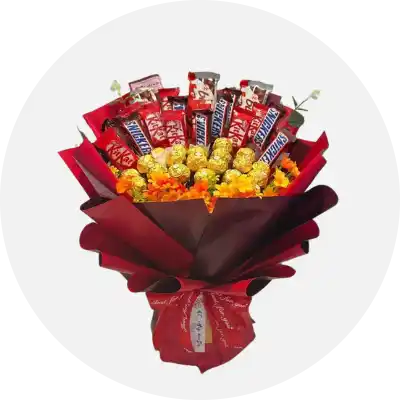 Send a unique chocolate bouquet, featuring an assortment of premium chocolates, with online delivery in Karachi for a sweet surprise.