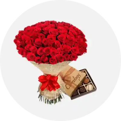 Perfect for chocolate lovers, a beautiful flower bouquet paired with chocolates, delivered in Karachi to sweeten any occasion.