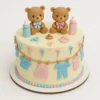 Teddy bear baby shower cake with pastel fondant toppers, perfect for celebrations and online cakes delivery in Karachi
