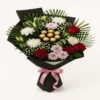 Golden Bloom Bouquet: Exquisite Blend of Flowers & Chocolates. The perfect gift to send flowers to Karachi.