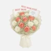 Mother's Day flowers bouquet with fresh roses, chrysanthemums, free card, and same-day delivery in Karachi
