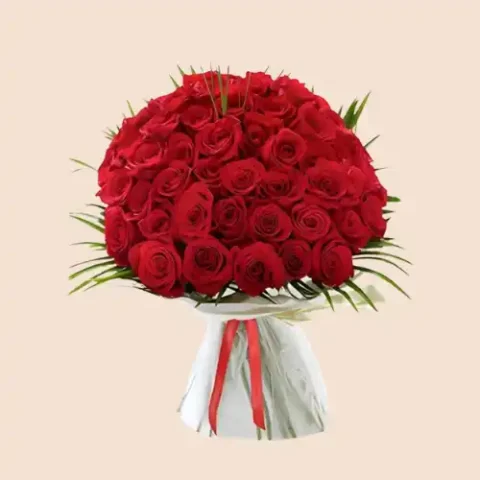 Royal Symphony Red Roses Bouquet for anniversaries with fresh premium roses and same-day flower delivery service in Karachi.