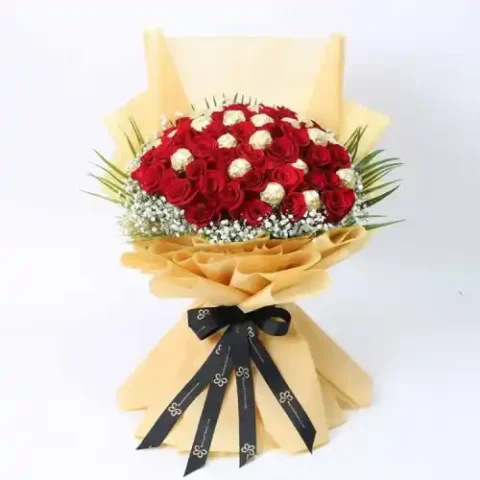 Bingo Bouquet with fresh flowers, perfect for gifting. Send flowers to Karachi with online delivery & same day service.