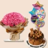 Birthday Surprise Bundle with fresh flowers and gifts, perfect for online flower delivery in Karachi