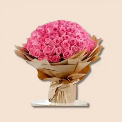Pink roses bouquet from Birthday Surprise Bundle, fresh flowers for online delivery in Karachi